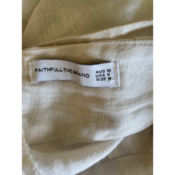 Faithfull the Brand Lena Wide Leg Pants Plain Egg White - Picture 4 of 4